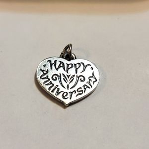 James Avery Sterling Silver Happy Anniversary  Heart Charm